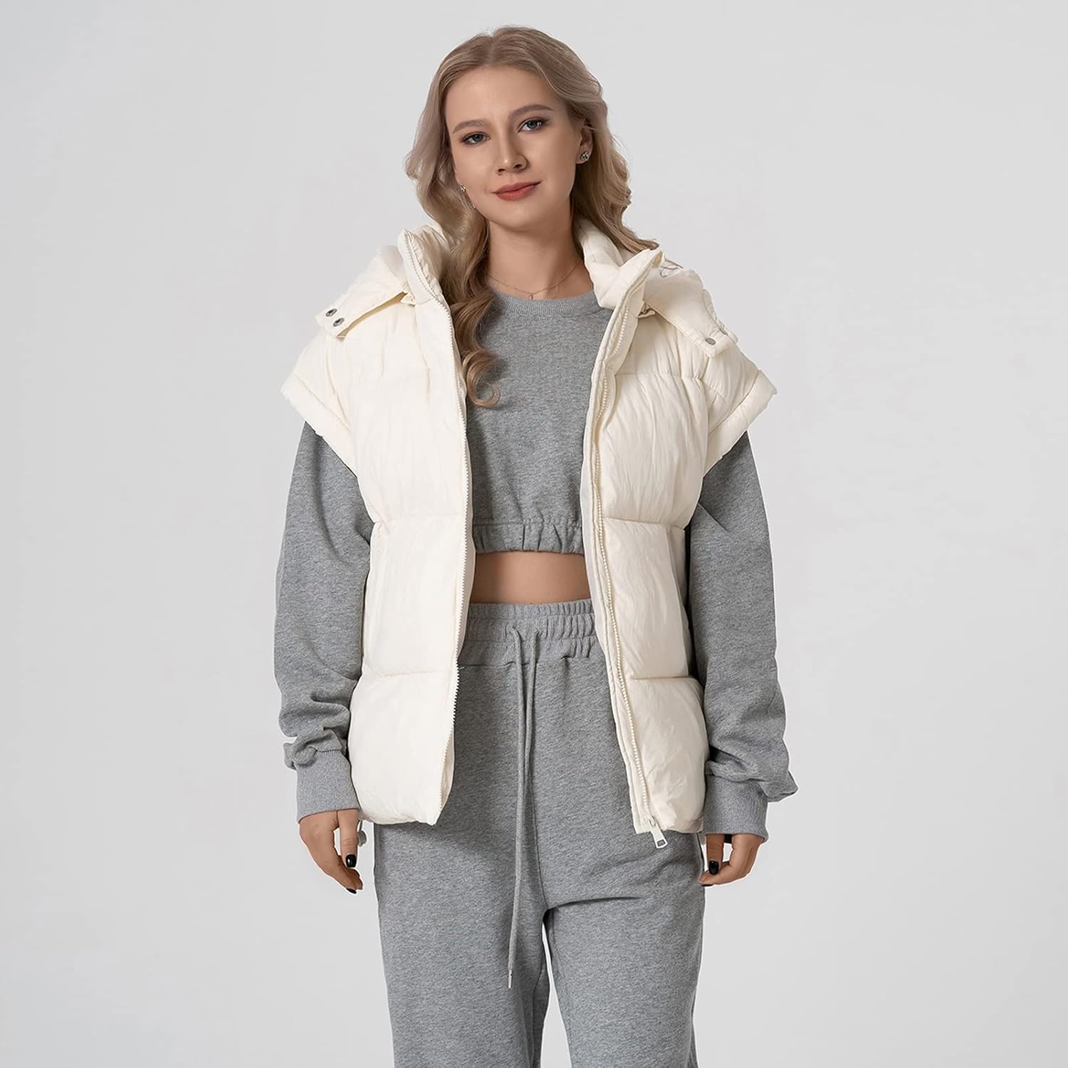 Comprar Chaleco Con Capucha Sin Mangas Para Mujer, Chaleco De