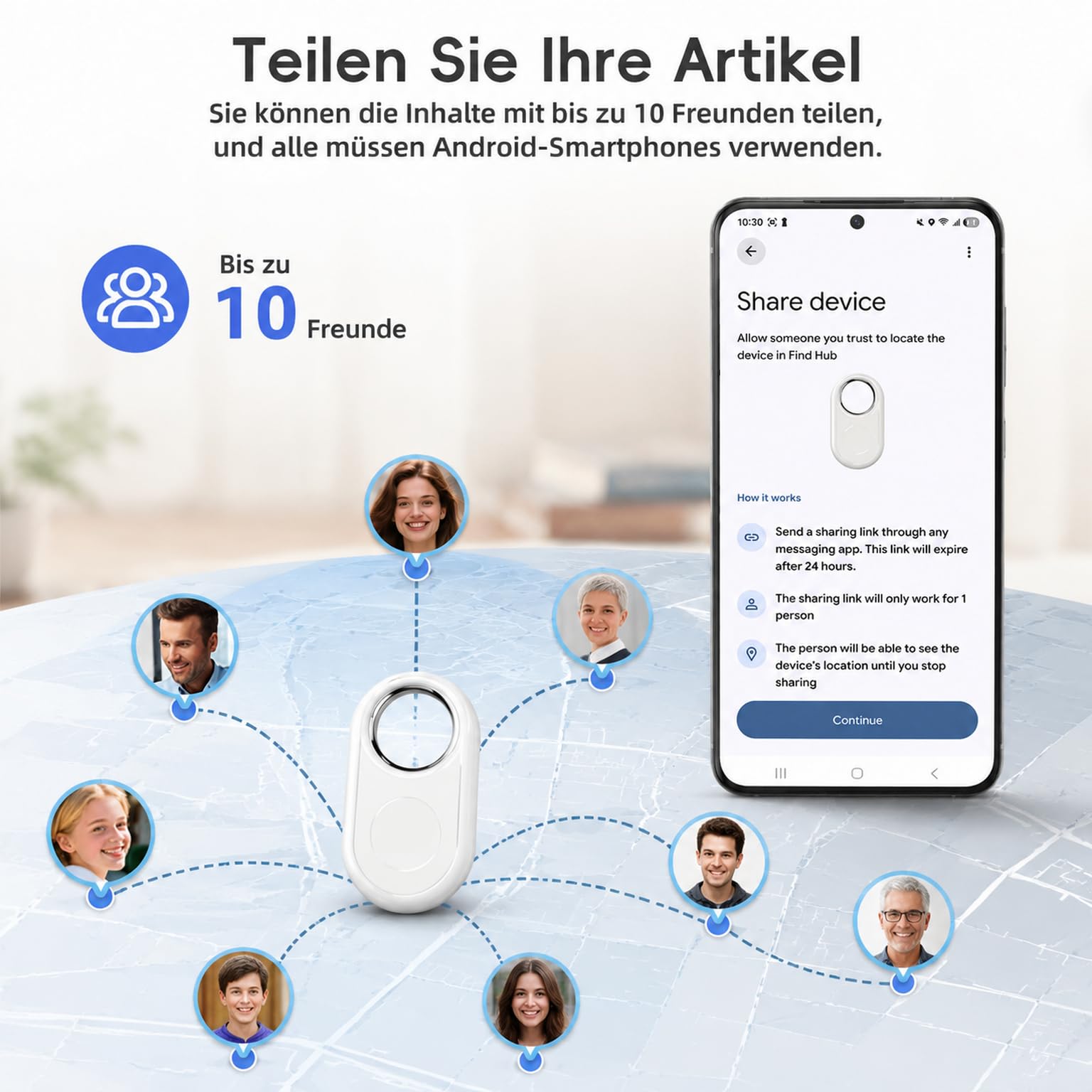 Tracker Smart Tag Android Funktioniert mit Google's Find Hub (4 Stück), Schlüsselfinder Android,Bluetooth Finder für Geldbeutel, Taschen, Schlüssel & Hund