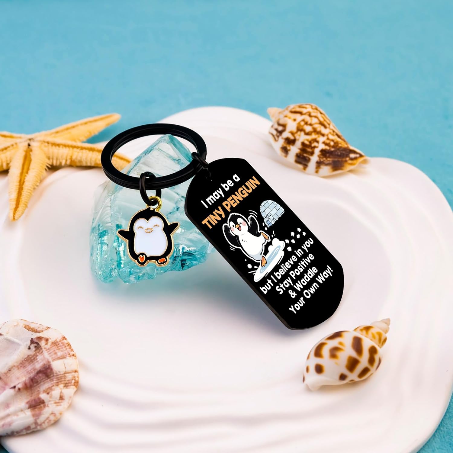 Penguin Keychain Penguin Gifts for Women Men Cute Motivational Keychain Gifts for Friends Daughter Birthday Valentine's Day Gifts for Her - Image 3