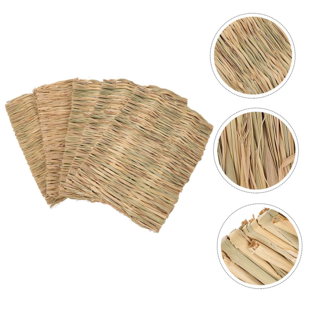 DOITOOL 5pièces Tapis Herbe pour Lapin Et Petits Animaux Tapis De Lit Tissé Herbe Naturelle pour Cochon Et Chinchillas
