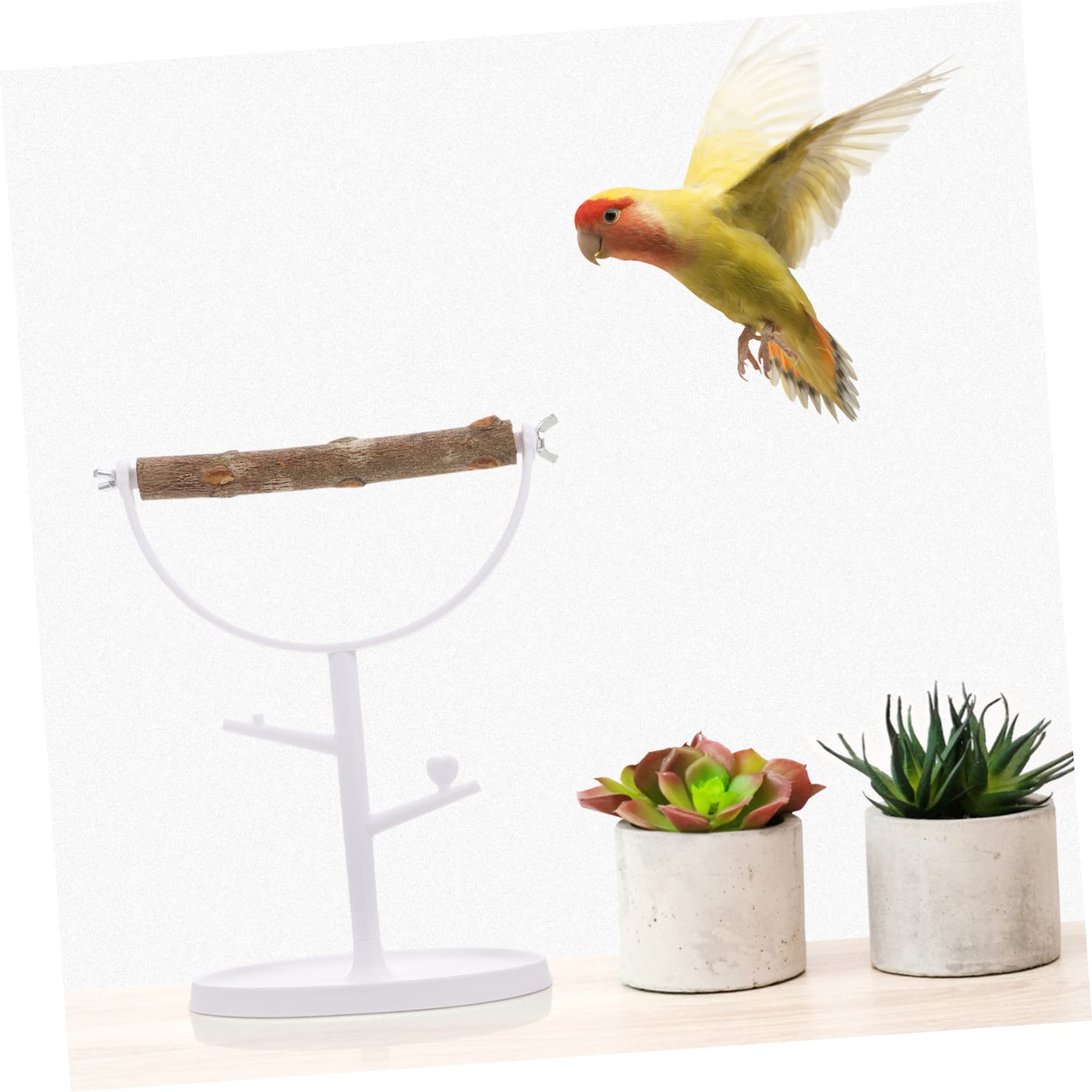 YARNOW 2 Piezas Estante de Entrenamiento Bloques para Masticar pájaros de Juego de Aves Percha Madera Colgador Madera Jaula de pájaros Juguete Percha de molienda de Aves Interior