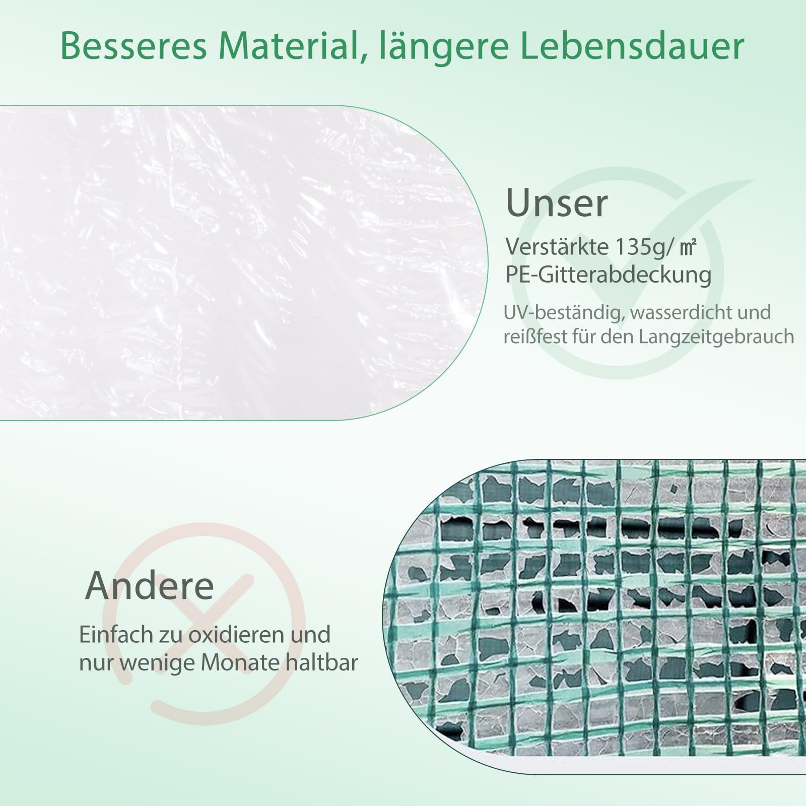 COSTWAY Gewächshaus Foliengewächshaus, Treibhaus mit 2 Pflanzenständern & aufrollbaren Tür, Tomatenhaus Tomaten, Pflanzenhaus mit PE Gitterfolie, 143x73x195cm, Weiß und transparent