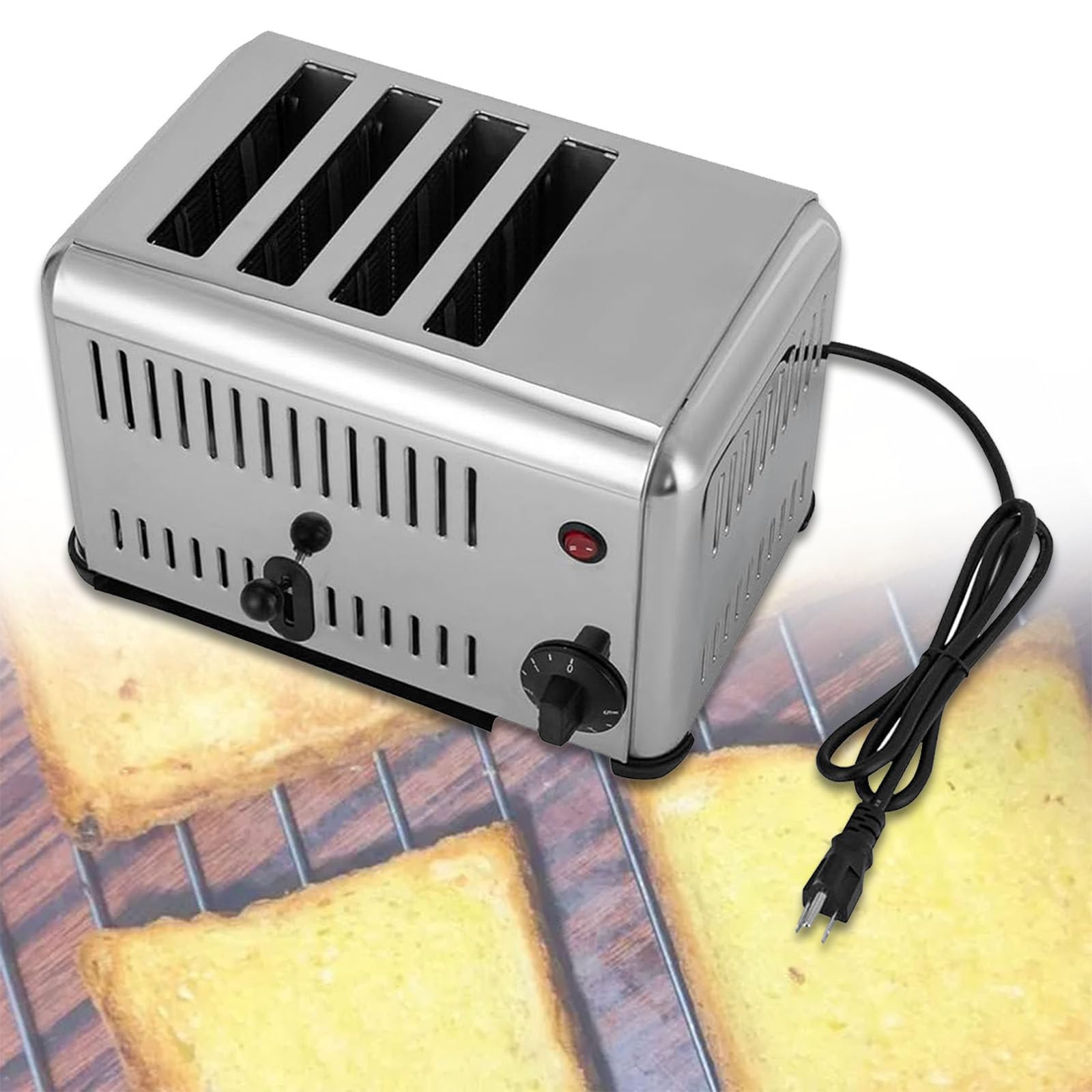 Tostadora Comercial de 4/6 Ranuras con Función de Temporizador, Tostadoras 4 con Ranuras Anchas, Tostadora Comercial de 6 Ranuras, Horno Tostador Comercial,4 Slice