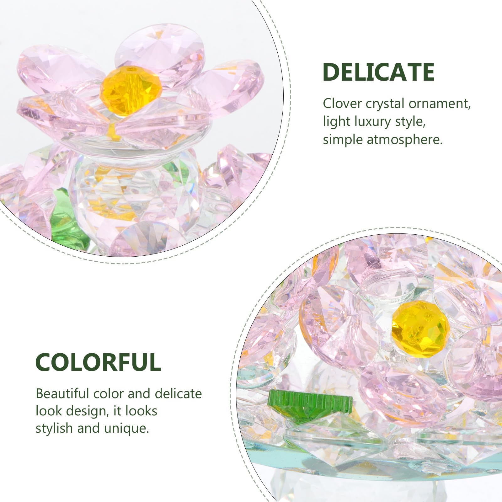 OUNONA Blumentopf und Feiner Verarbeitung Dekoration Kristall aus Zartem Kristall und Hochzeit mit Eleganter Rosa Farbe als Stilvolle Wohndeko für Wohnzimmer
