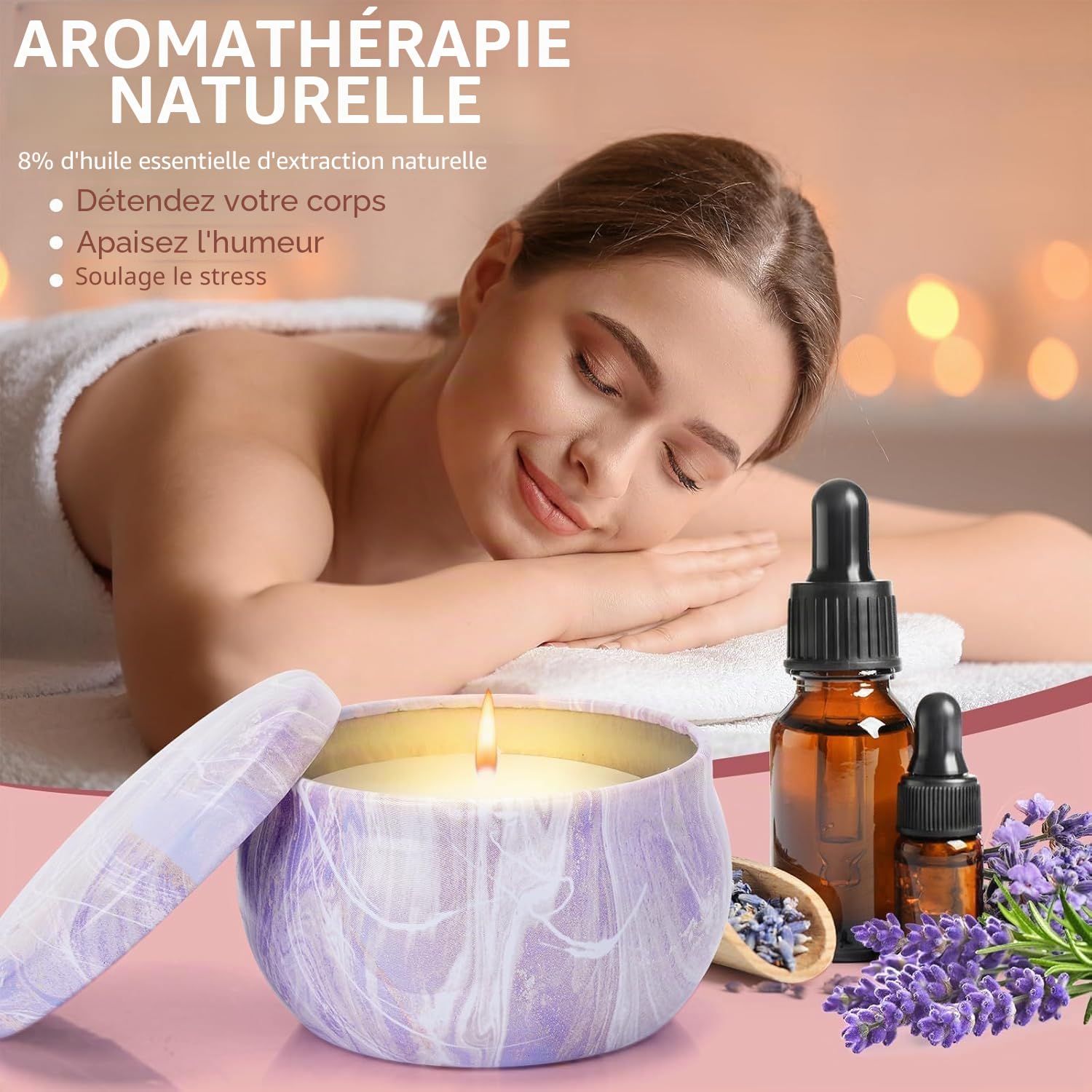 Coffret Cadeau de Bougies Parfumées - Lot de 12 Bougies pour la Maison - Set de Bougies d'Aromathérapie en Cire de Soja à Longue Durée - Cadeaux d'Anniversaire pour Femmes - Idées Cadeaux de Noël