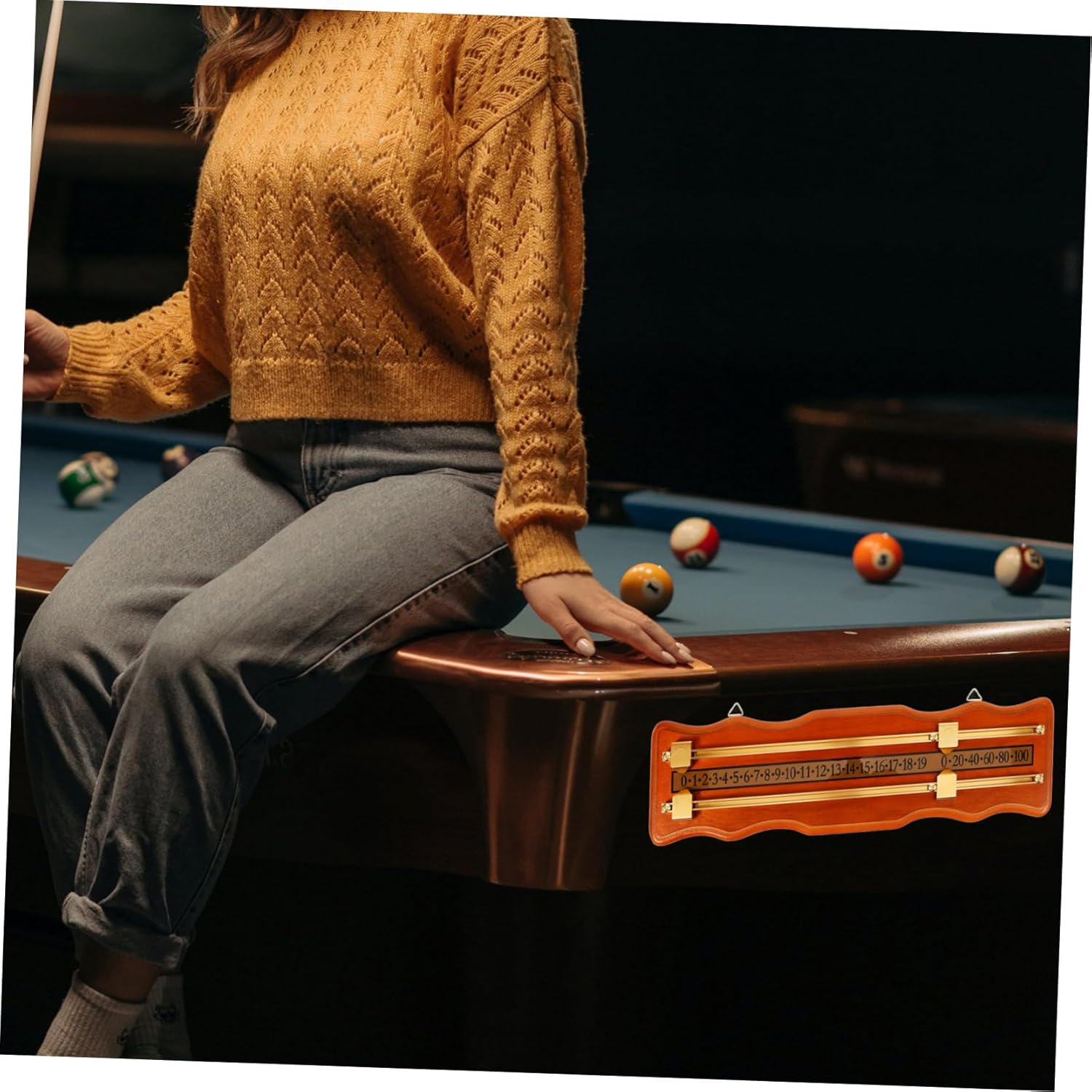 Sosoport Snooker Sports Scoreboard Billiard Scorekeeper Rails Reusable Scoreboard for Competition