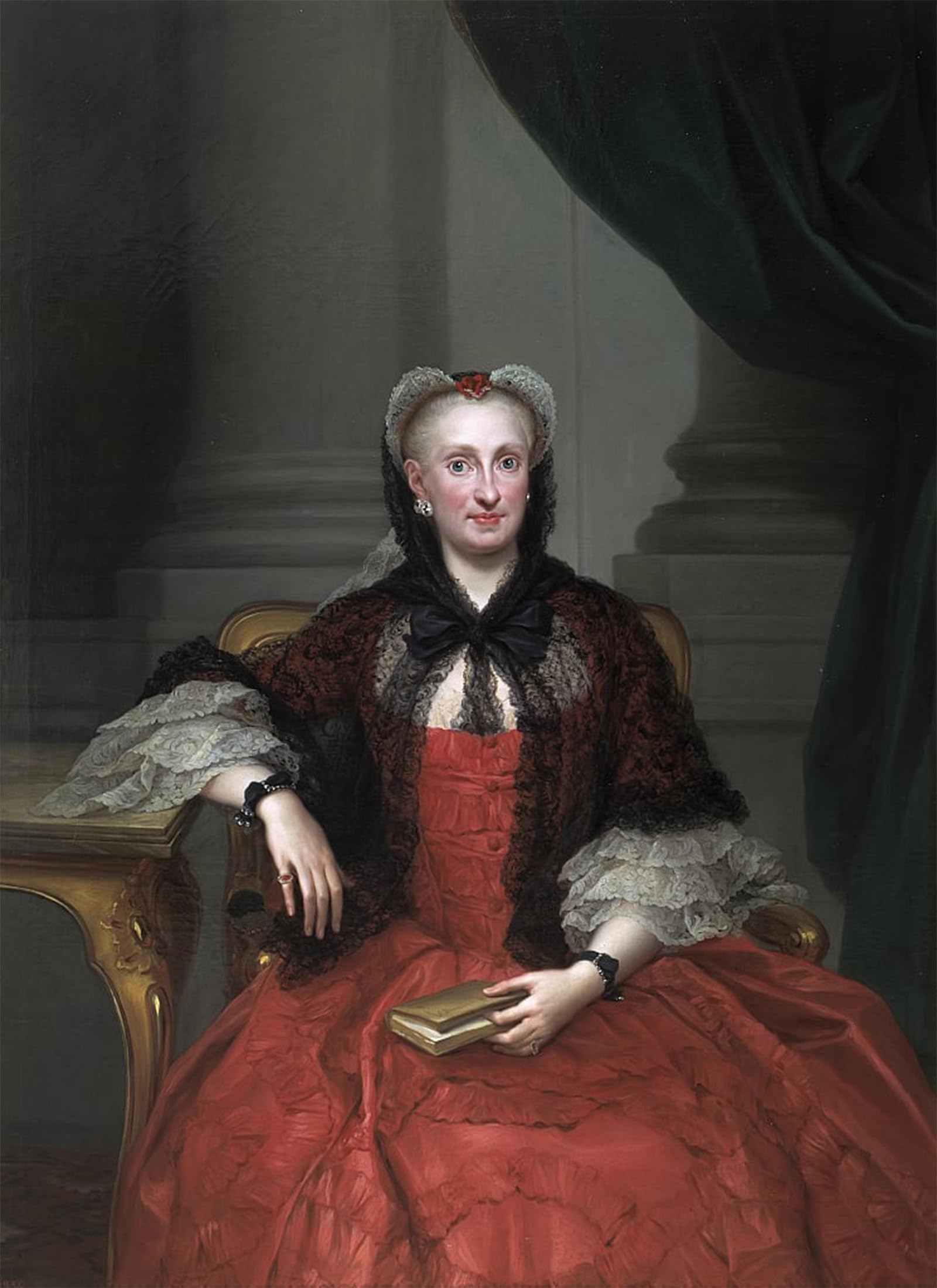 POSTERIIk Vintage Print Pop Art Landscape Artwork Portrait of Maria Amalia of Saxony Queen Consort of Spain by Anton Raphael Mengs Art Prints for Office Home Decor 60x90cm