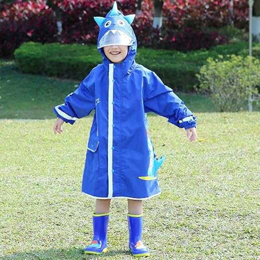 Amazon Ymgot キッズ レインコート 男の子 女の子 レインウエア 子供 レイン ポンチョ ランドセル対応 雨具 雨合羽 カッパ ブルー M レインウェア 通販