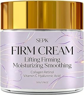 SEPK Firm Cream – Lifting & Firming Anti-Aging Face Moisturizer with Collagen, Retinol, Vitamin C & Hyaluronic Acid, 50g