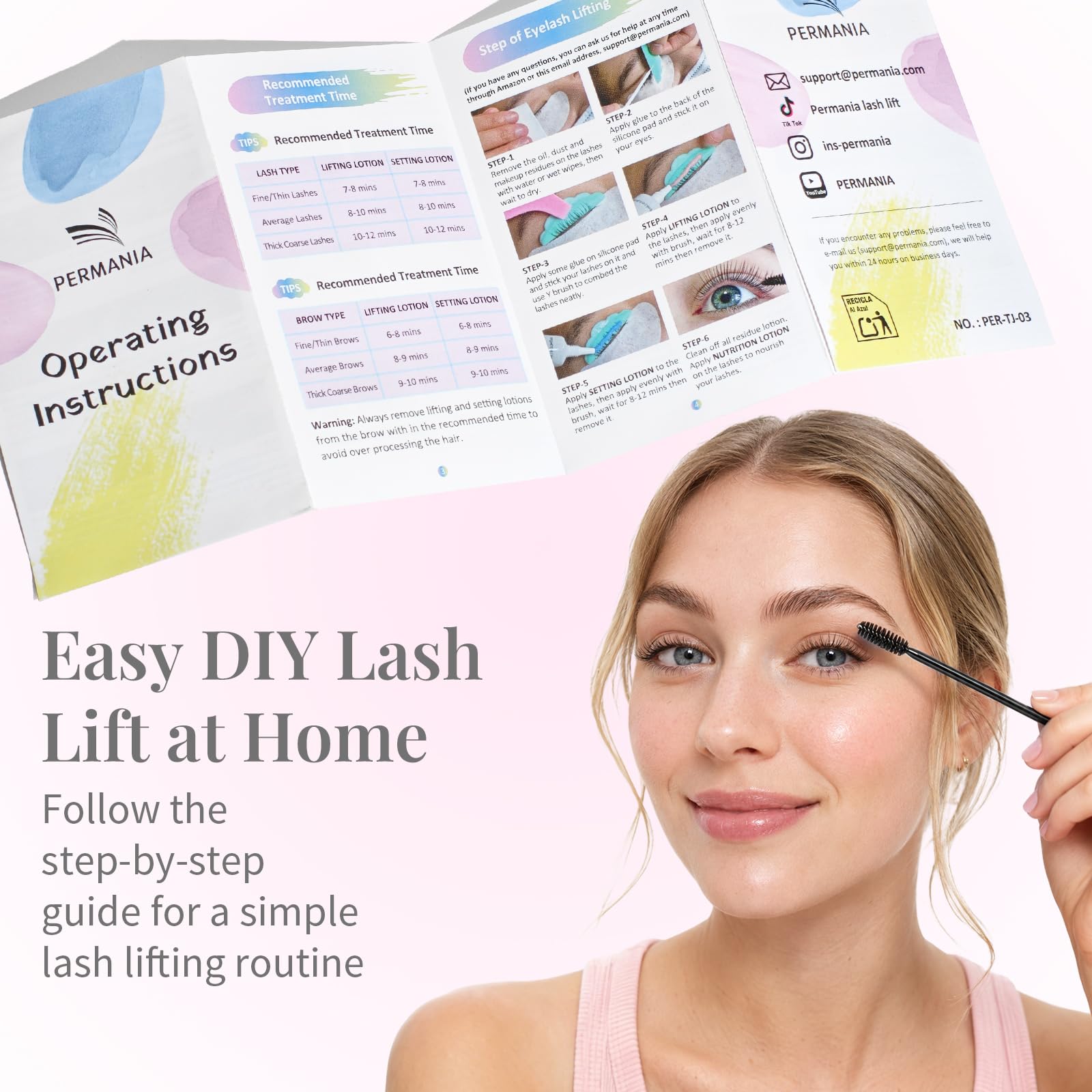 PERMANIA Kit Rehaussement de Cils, Salon Résultats Rehaussement Cils | Kit de Permanente de Cils et Lamination de Sourcils, Formule Douce | Débutants Amical, Durée Jusqu'à 4 Semaines