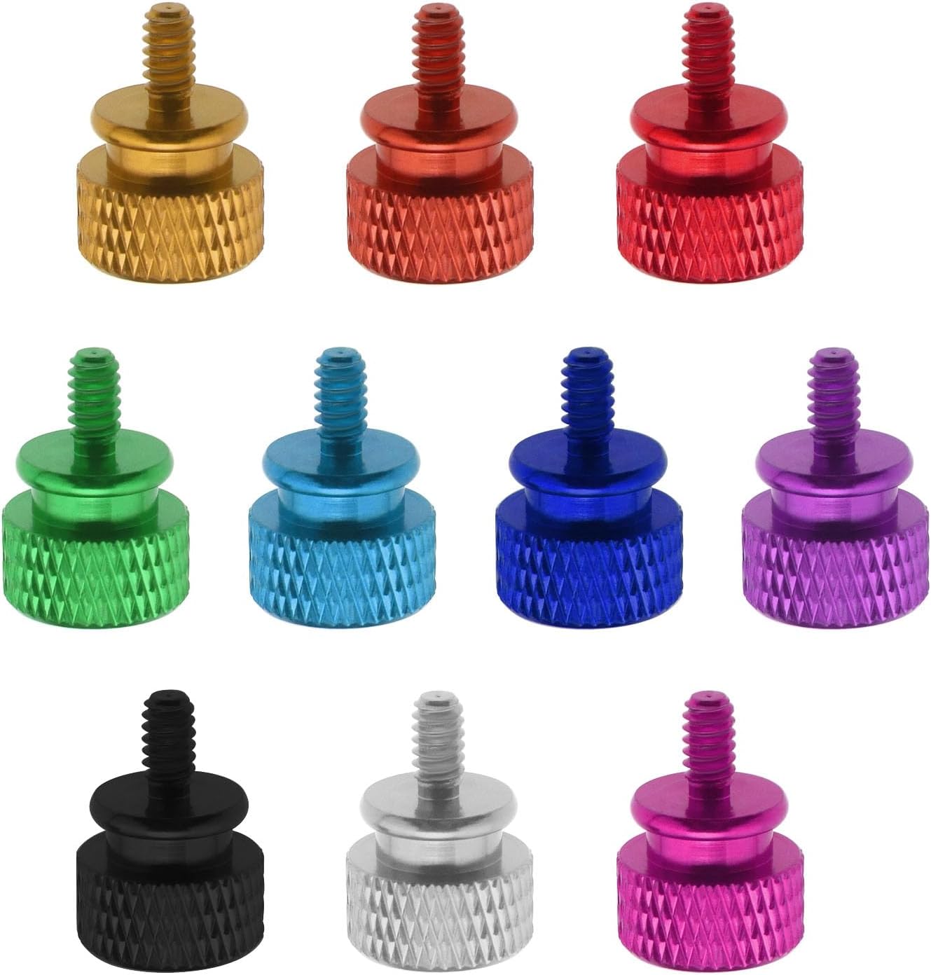 10Pcs M3.5 6-32 Computer Case Thumbscrews PC Case Thumb Screws Aluminum Alloy Case Anodized Hand Fastener Computer Accessories