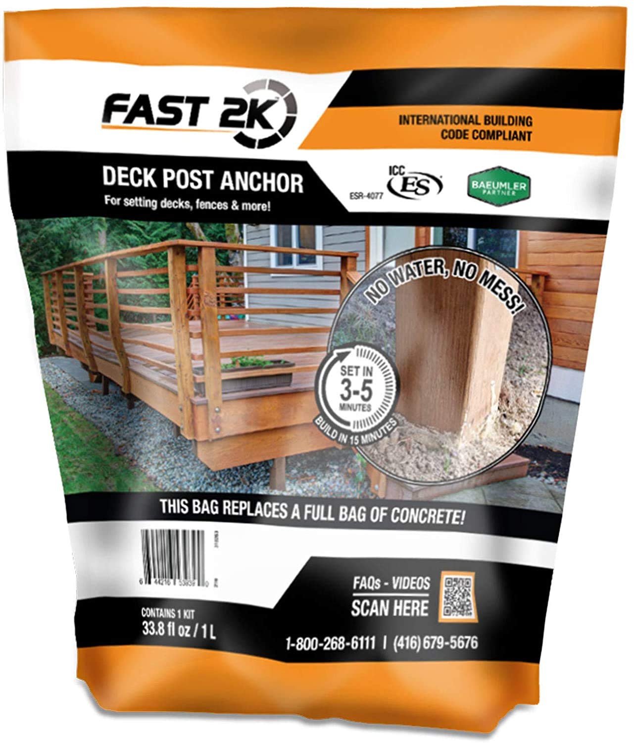 Buy Fast 2K Deck Post Anchor Mix Concrete Alternative and Replacement