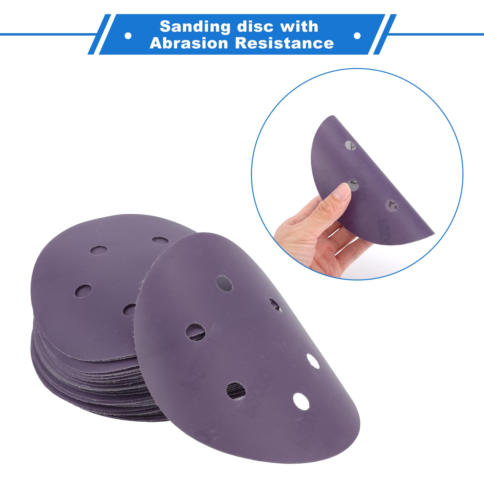 VekAuto 50 Pcs Sanding Discs, 6" 6 Hole 2000 Grit Hook and Loop Sandpaper Universal for Metal,Wood - Image 3