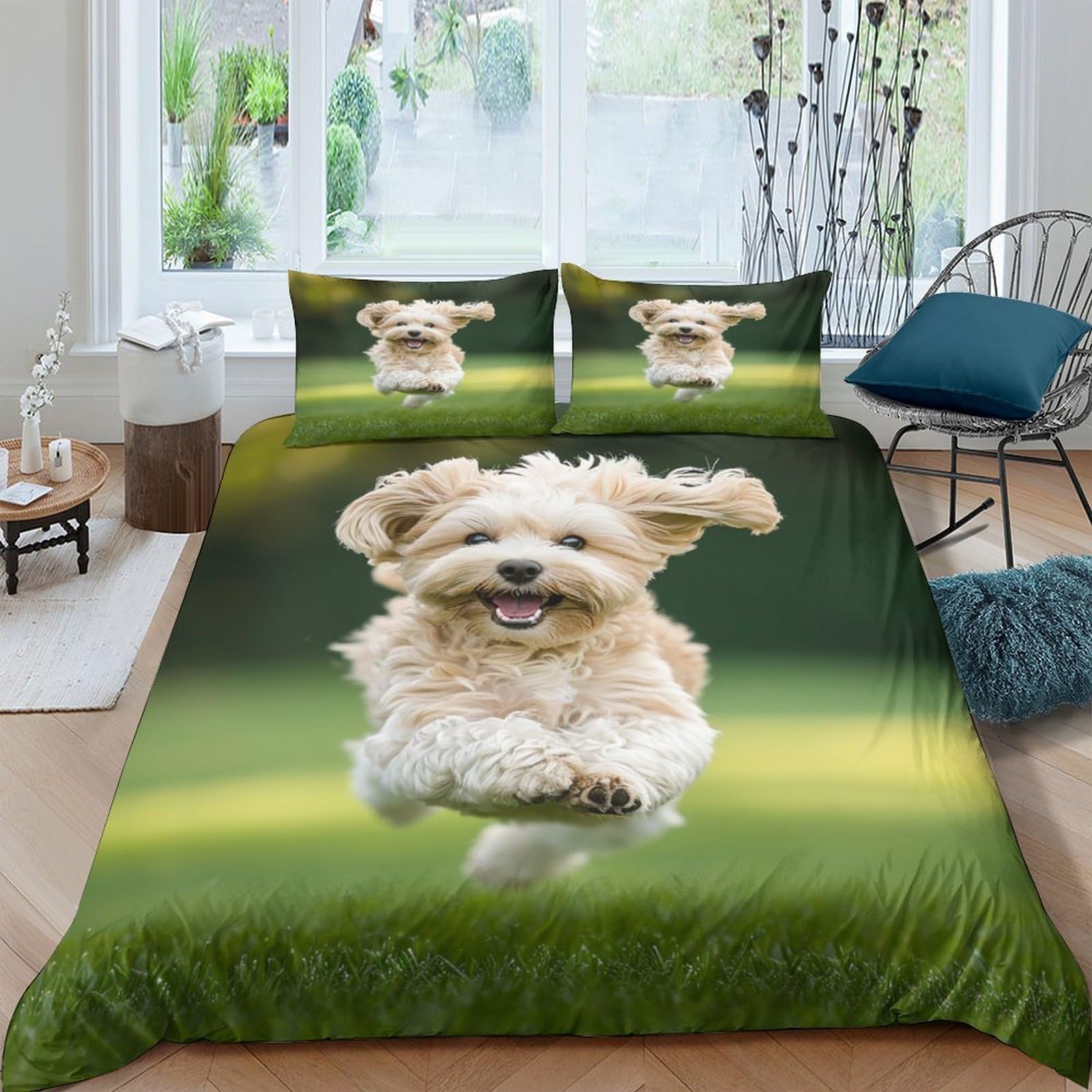 Parure Shih Tzu hypoallergénique et respirante en microfibre douce king size