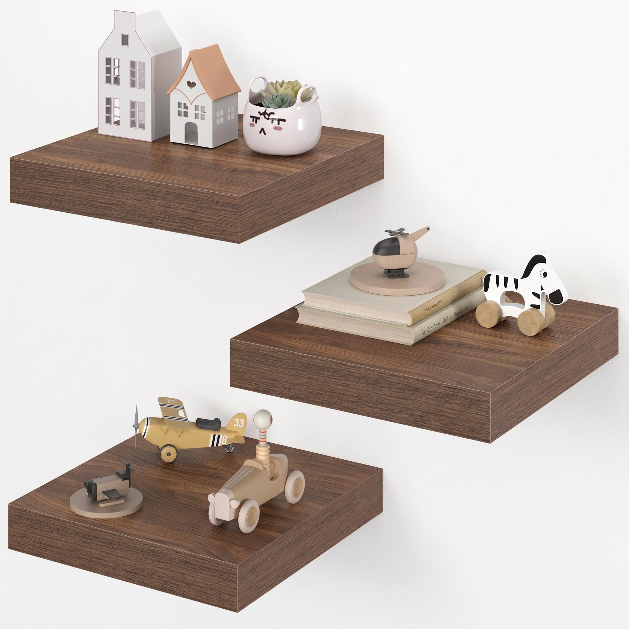 Floating Wall Shelves - Set of 3