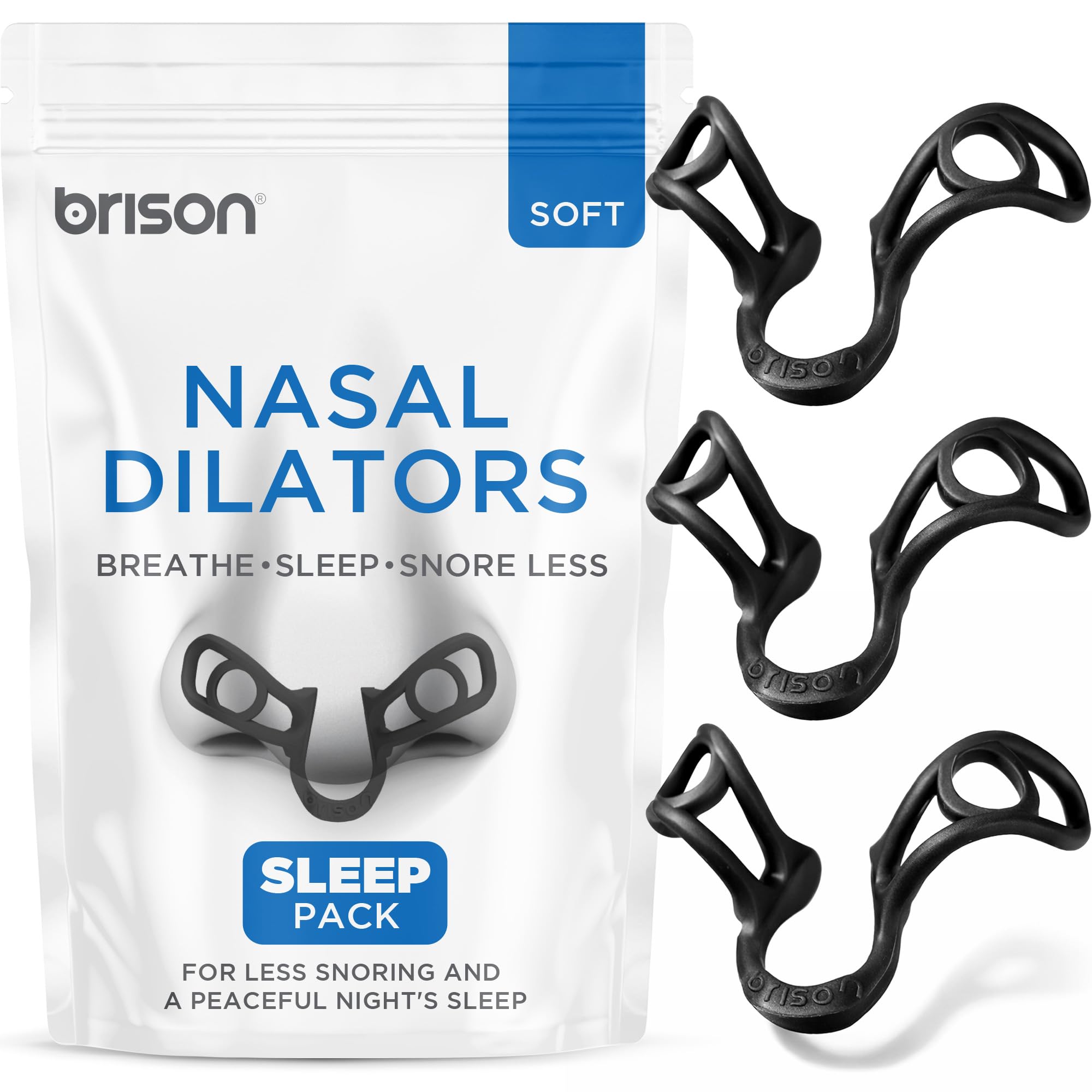 Brison Nasal Dilators for Snoring & Better Sleep, Nostril Opener 3-Pack | Anti Snoring No…