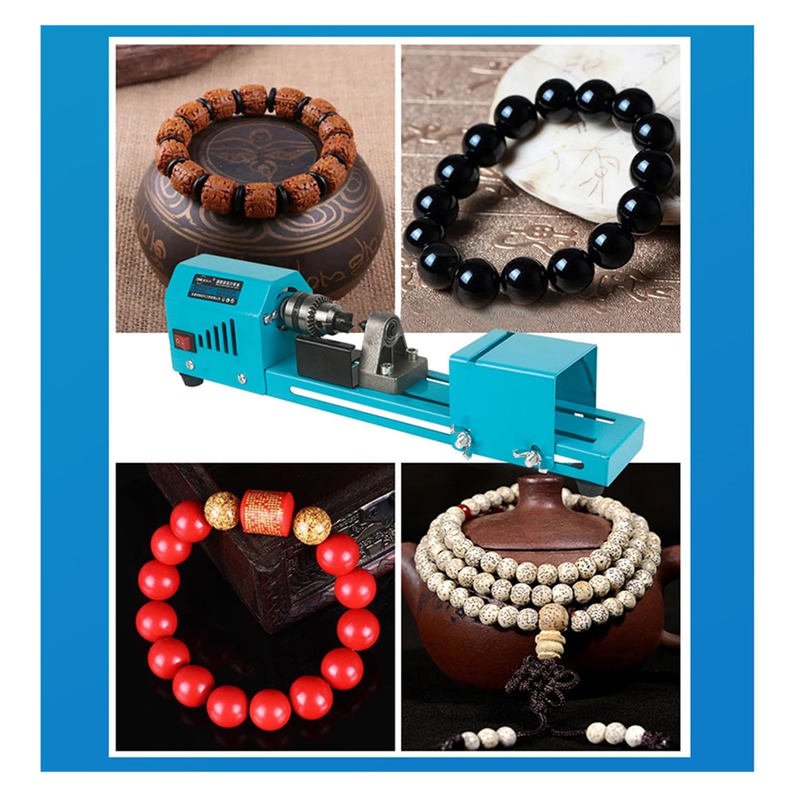 150W Mini tokarka koraliki maszyna miniaturowa budda perła tokarka DIY do obróbki drewna budda perła tokarka wiertarka narzędzie obrotowe 12V/24V do narzędzi jubilerskich, sprzętu jubilerskiego(Genera