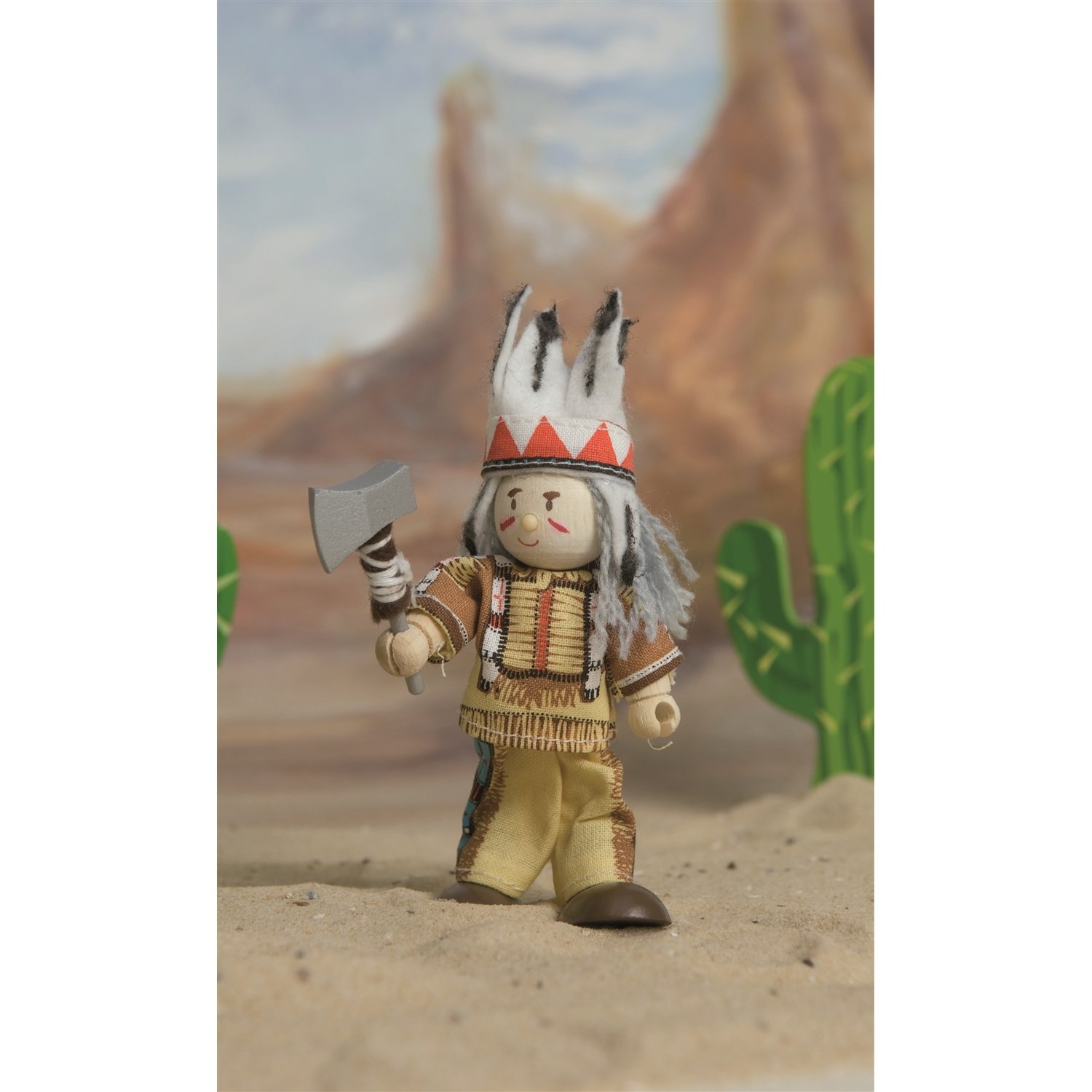 Budkins Wooden Indian Set (x3) - Chief, Brave & Tribal Mother