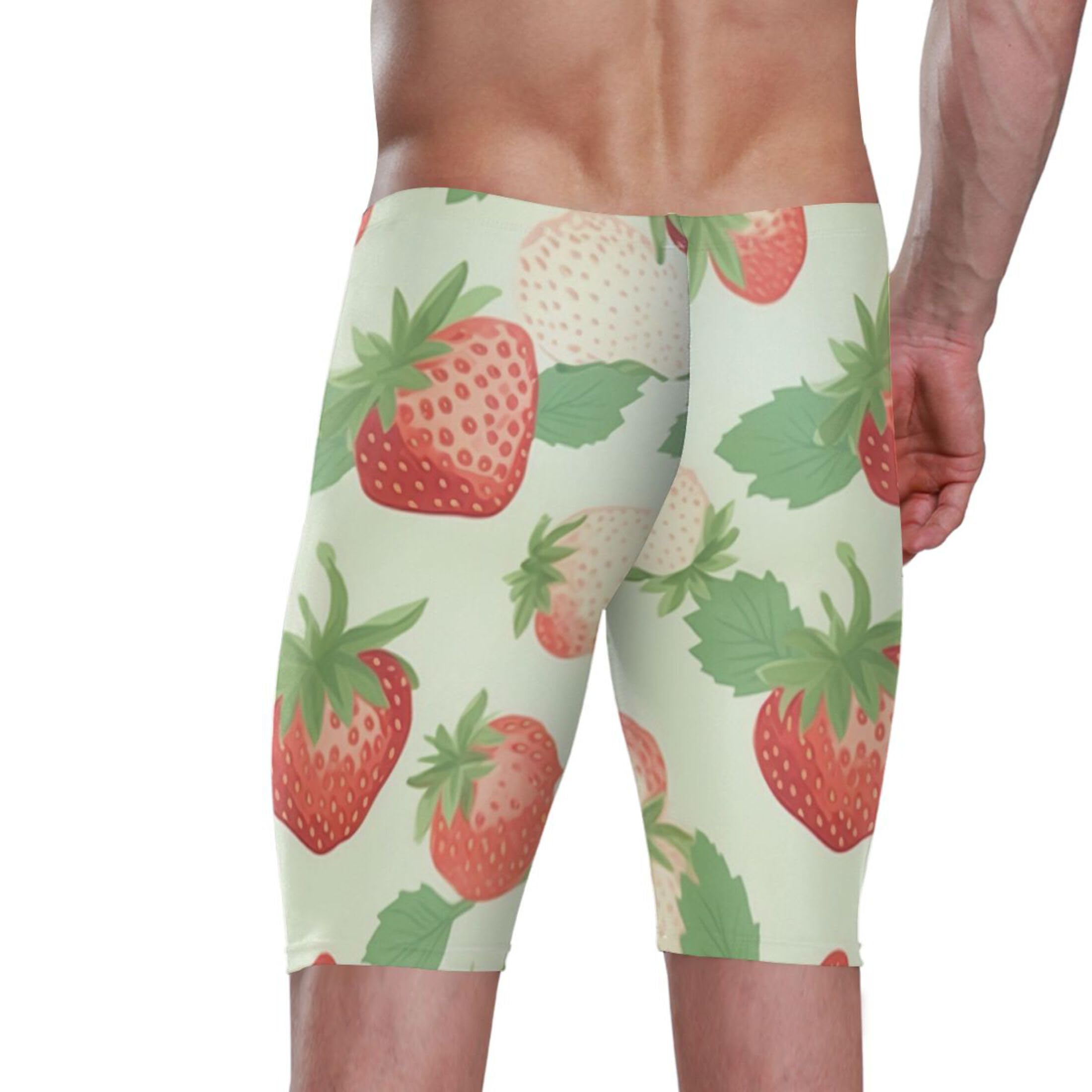 UMIRIKO Strawberry Fruit Swim Jammers for Men Athletic Durable S B0400127