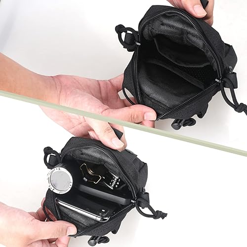 Miniatura 6 de WYNEX Molle EDC - Bolsa de cintura táctica, organizador de botellas de agua, ajustable, pequeña y compacta bolsa de herramientas con correa para el