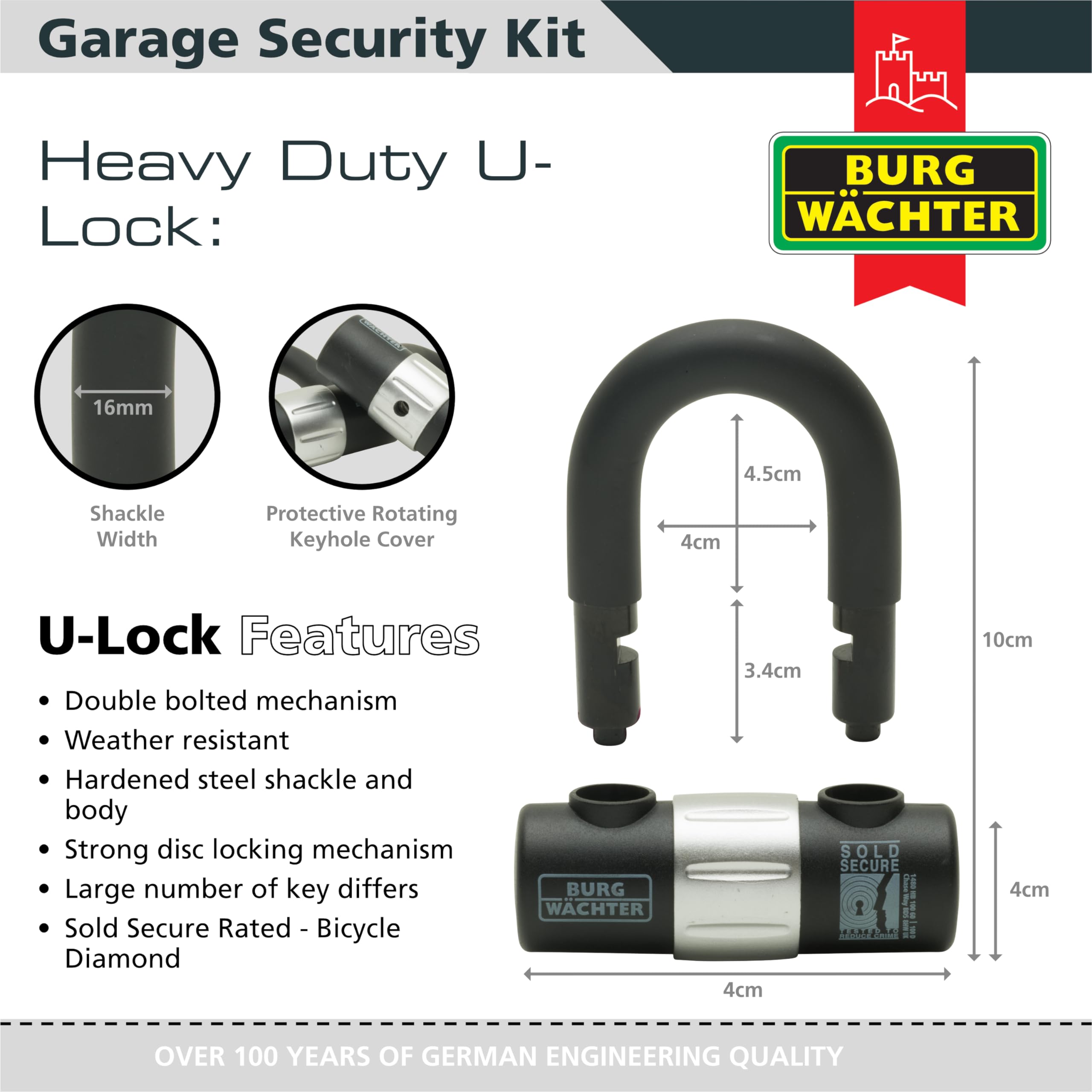 Burg-Wachter Garagensicherheitsset, 3 m, Schwarz