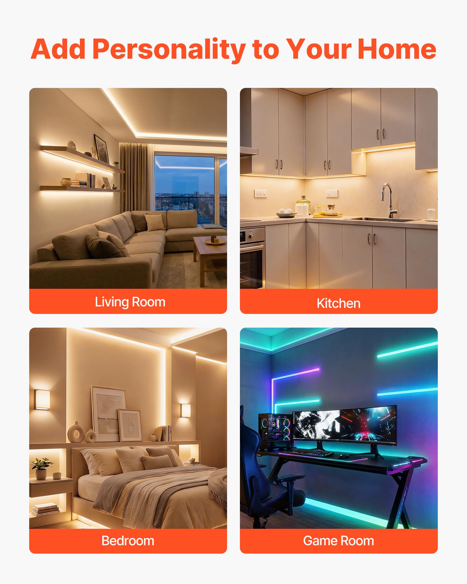 VEVOR Set di Profili per Strisce LED in Alluminio 10 pezzi da Incasso Lunghezza 2 m, Confezione 10 Canali per Luci LED per Cartongesso Illuminazione da Parete Soffitto con Diffusore Bianco
