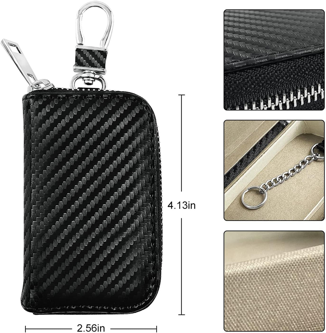 AtfArt Faraday Cage Car Key Case RFID Key Fob Protector Anti-Theft Pouch Anti-Hacking Case Lsolating Car Bag for Car Keys