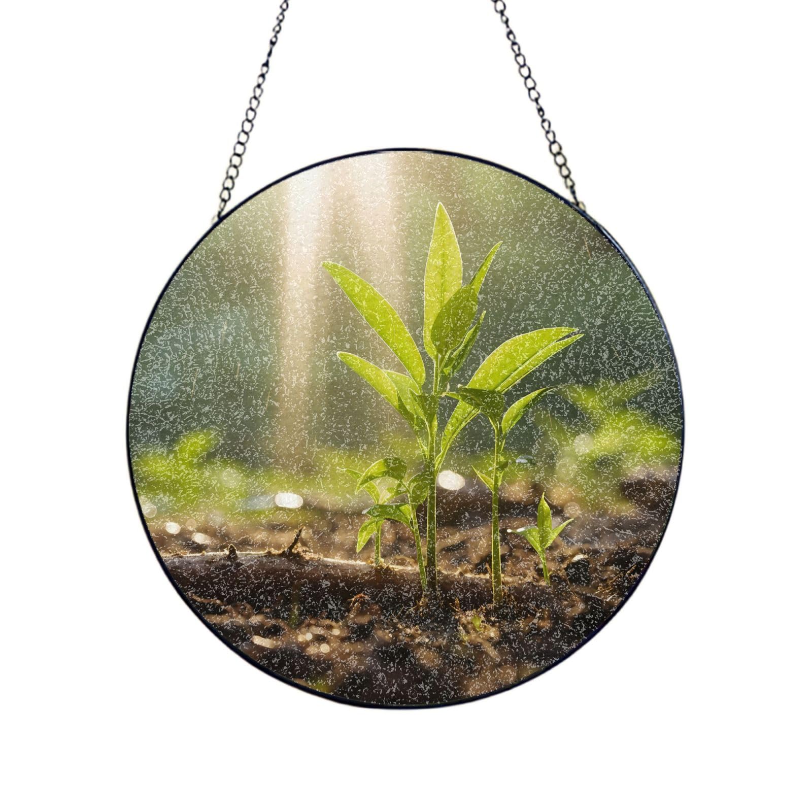 Poezjzw Stained Glass Window Hanging - Asparagus Sun Catcher For Door Garden Home Decor Christmas Mother'S Day Birthday Gifts 6in（15cm）