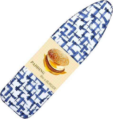 Cubierta y almohadilla para tabla de planchar de 15 x 54 pulgadas, acolchado grueso, 4 capas con elástico de 2 pulgadas, resistente a las manchas y