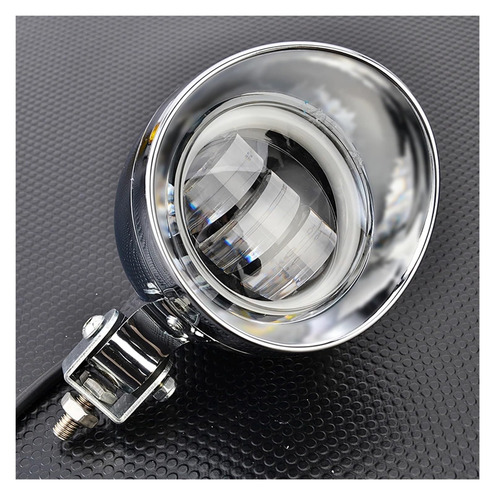 Spotlight Per Cruiser Per Chopper Per Cafe Per Racer Per Faro Anteriore Per Motocicletta Cromato Da 4'' 25W Lampada Fendinebbia A LED Retrò