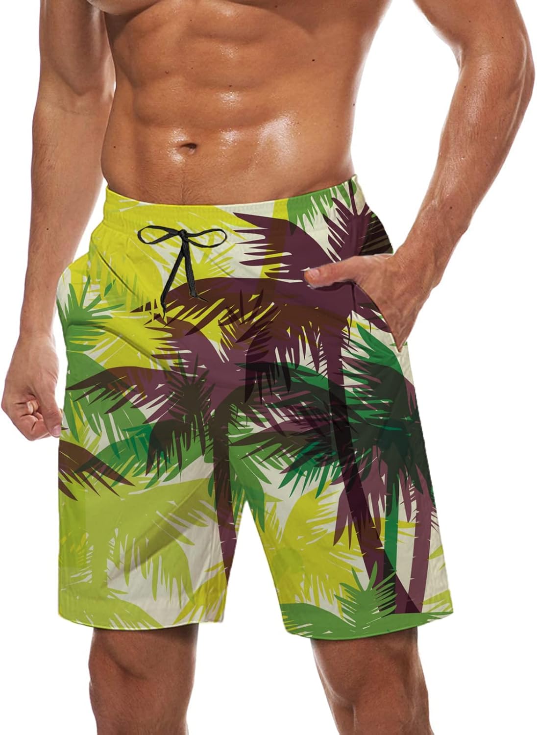 Men's Swim Trunks Quick Dry Swimming Trunks Upside Down Pineapple Beach Shorts with Mesh Lining and Pockets - Image 2