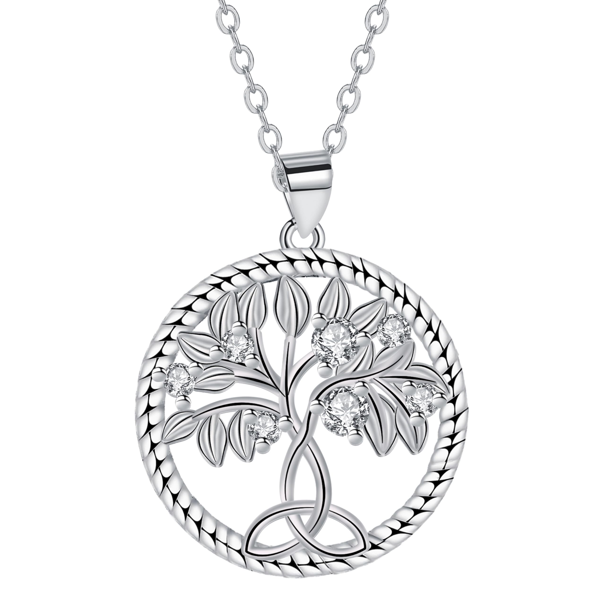 J.MUEN Lebensbaum Halskette für Damen 925 Sterling Silber Kette, Geburtstag Valentinstag Weihnachten Geschenke für Frauen Freundi