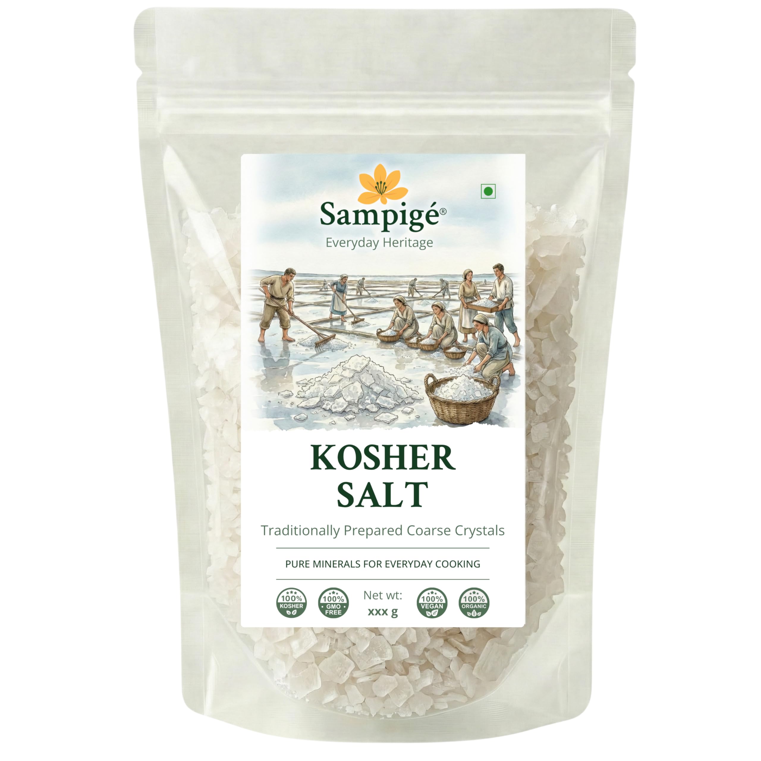 Kosher salt - All Natural & Coarse - 900 Grams