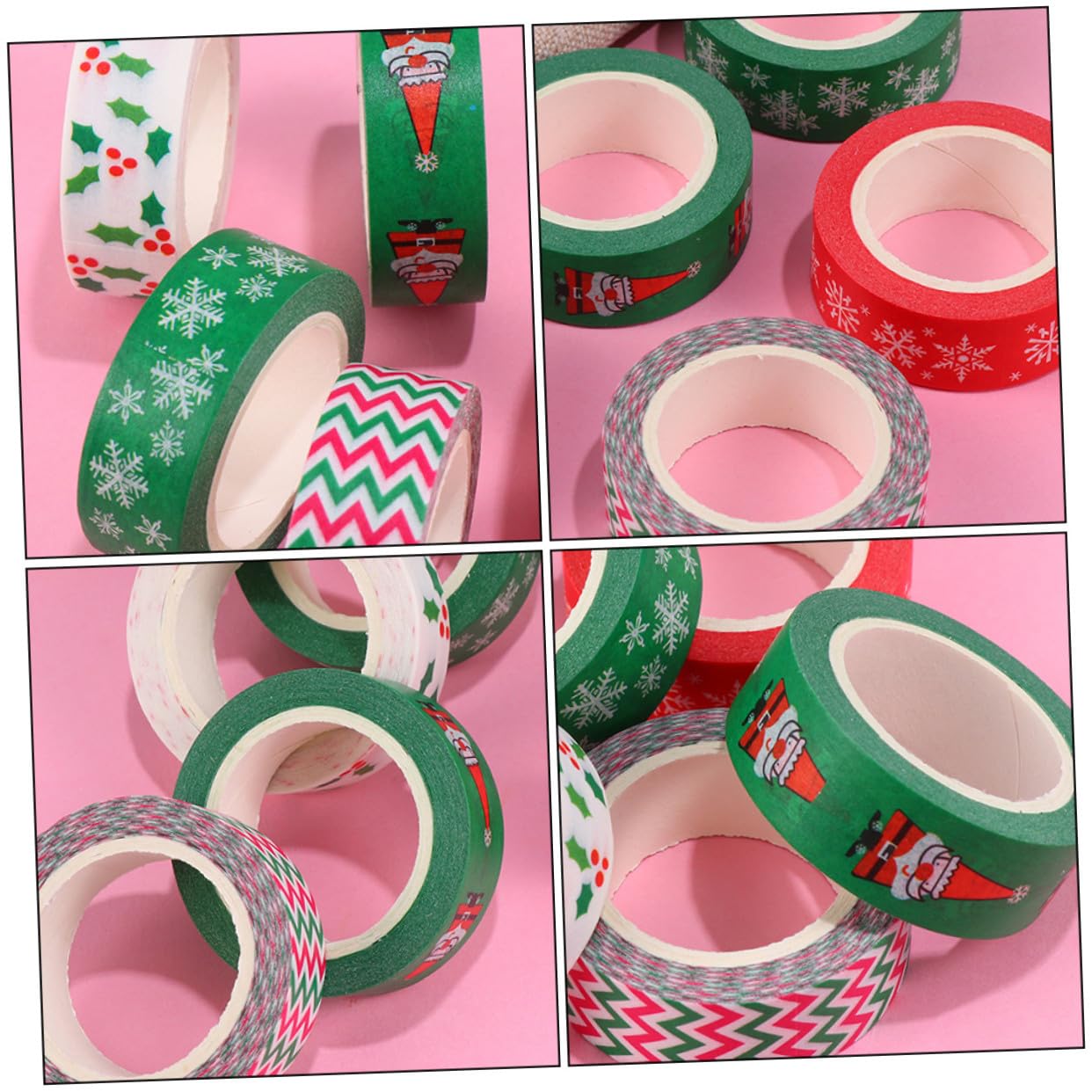 Angoily 24 Rouleaux Ruban Washi Adhésif de Noël Motifs Décoratifs pour Scrapbooking Bricolage et Décoration Maison