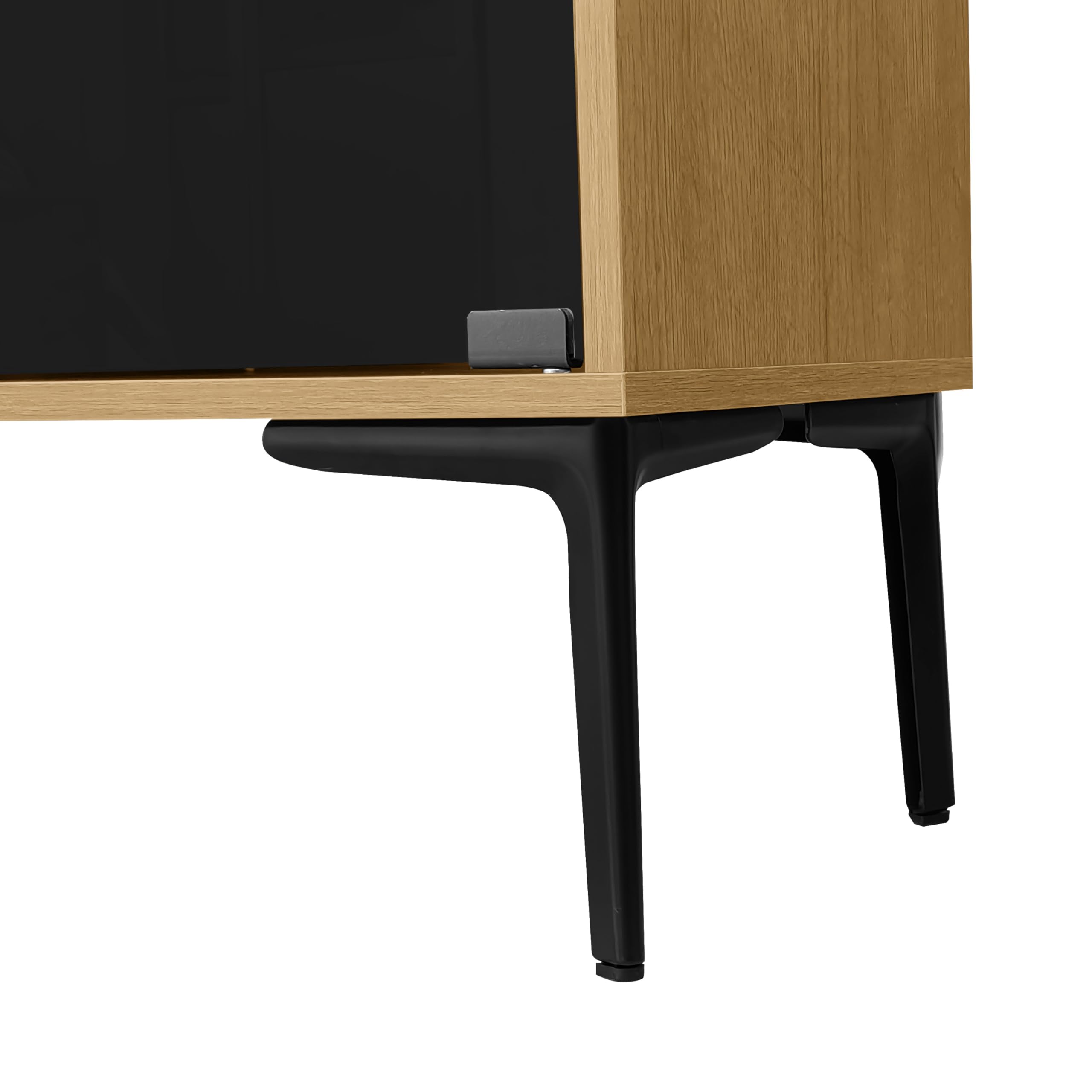 Aparador con Tira de Luz LED, Elegante Vitrina Retro con Puertas de Vidrio Transparente Curry, Aparador Estilo Campestre, Mueble de Cocina Comedor, 120 x 35 x 57 cm, Mueble de Salón