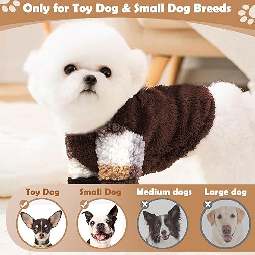 Miniatura 5 de Suéter pequeño de forro polar con capucha para perros pequeños, hembras y niños, ropa cálida de invierno para cachorros para Chihuahua, taza de té,