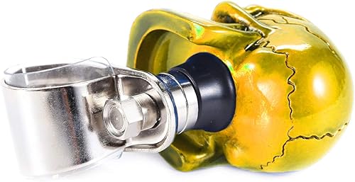 Miniatura 9 de Bashineng Pomo giratorio para volante con diseño de calavera, mango eléctrico suicida, ajuste universal para la mayoría de vehículos, autos,