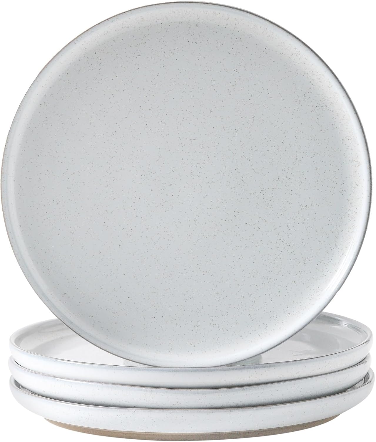 Tikooere Ceramic Dinner Plates Set of 4 - 10 Inch Stoneware, Oven Microwave Dishwasher Safe, Scratch Resistant White Plates for Pasta, Salad, Steak