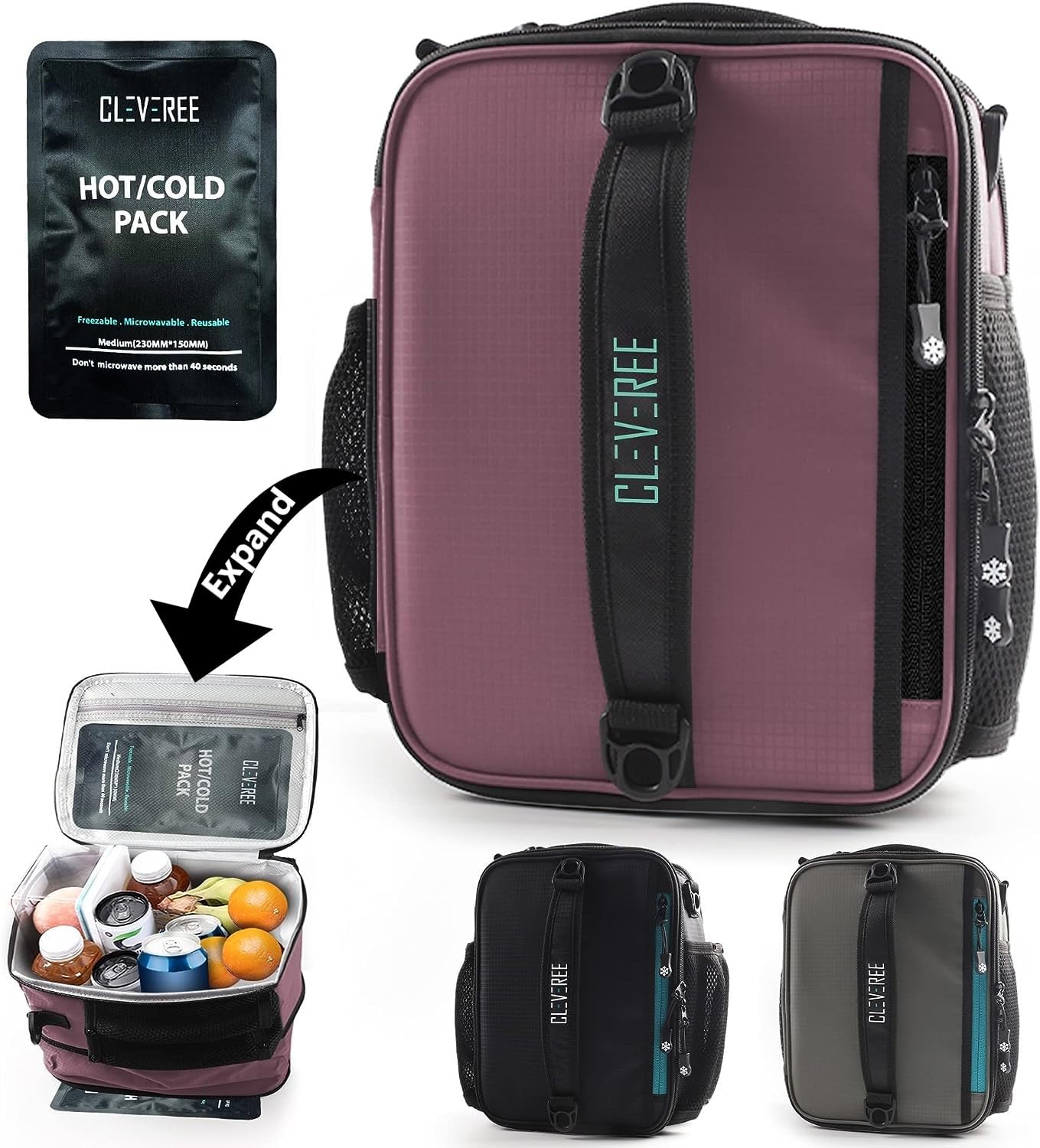 Insulated Lunch Bag -Cooler Bag - Expandable Lunch Bag suitable for Work Office School Travel -Lunch Bag for Men and Women-Lunch Box Leak proof with Adjustable Shoulder Strap