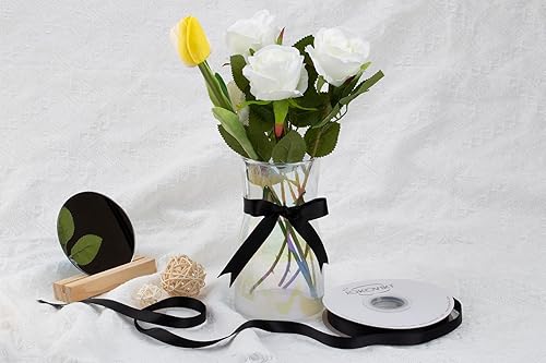 Miniatura 6 de Cinta de satén negro de 12 pulgada de doble cara de satén de calidad para bodas, invitaciones, fajas, manualidades, ropa, diademas - 50 yardasrollo