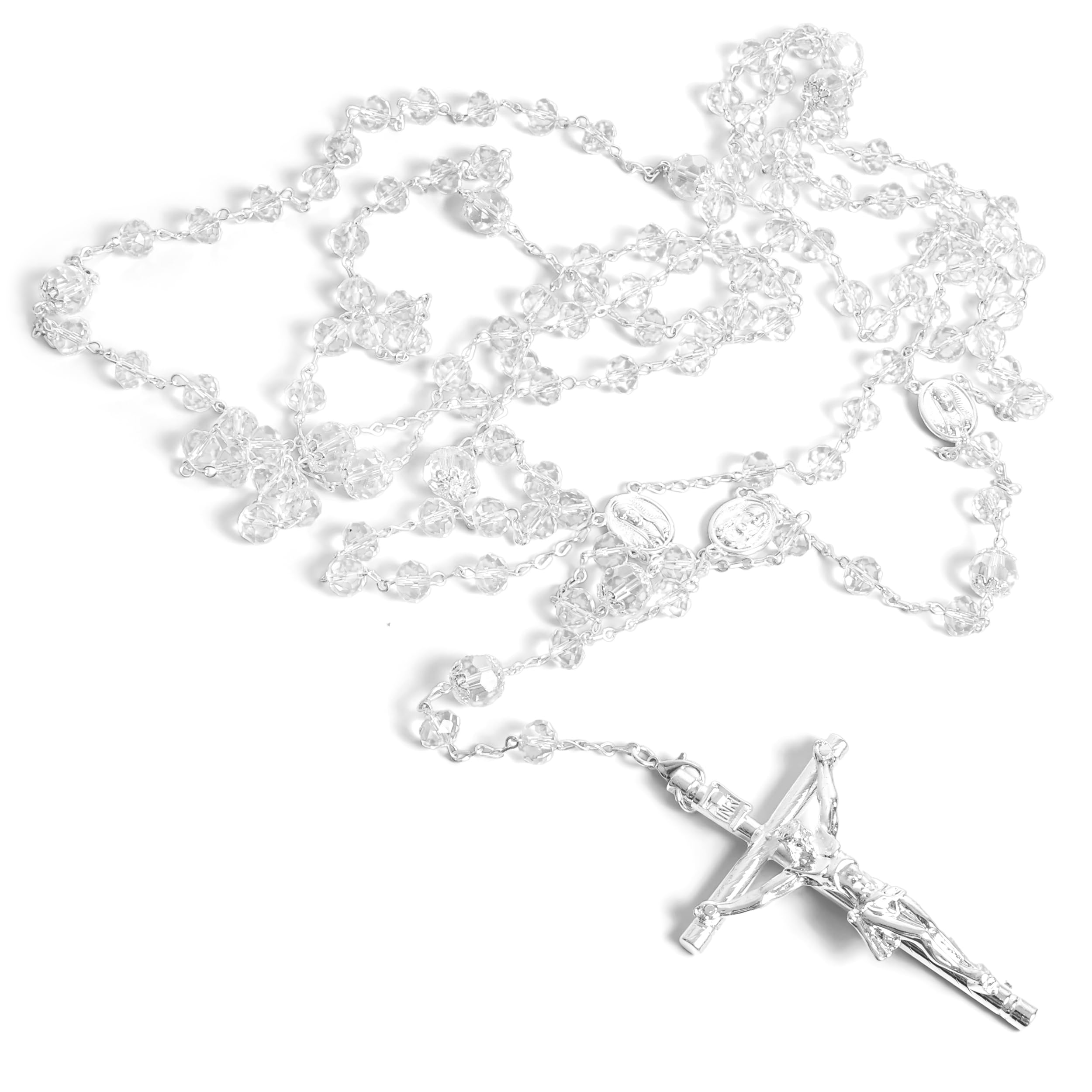Lazo de Boda - Wedding Lasso With Crystals - Oversized Rosary With Crucifix for Ceremony - Traditional Unity Cord - Gift