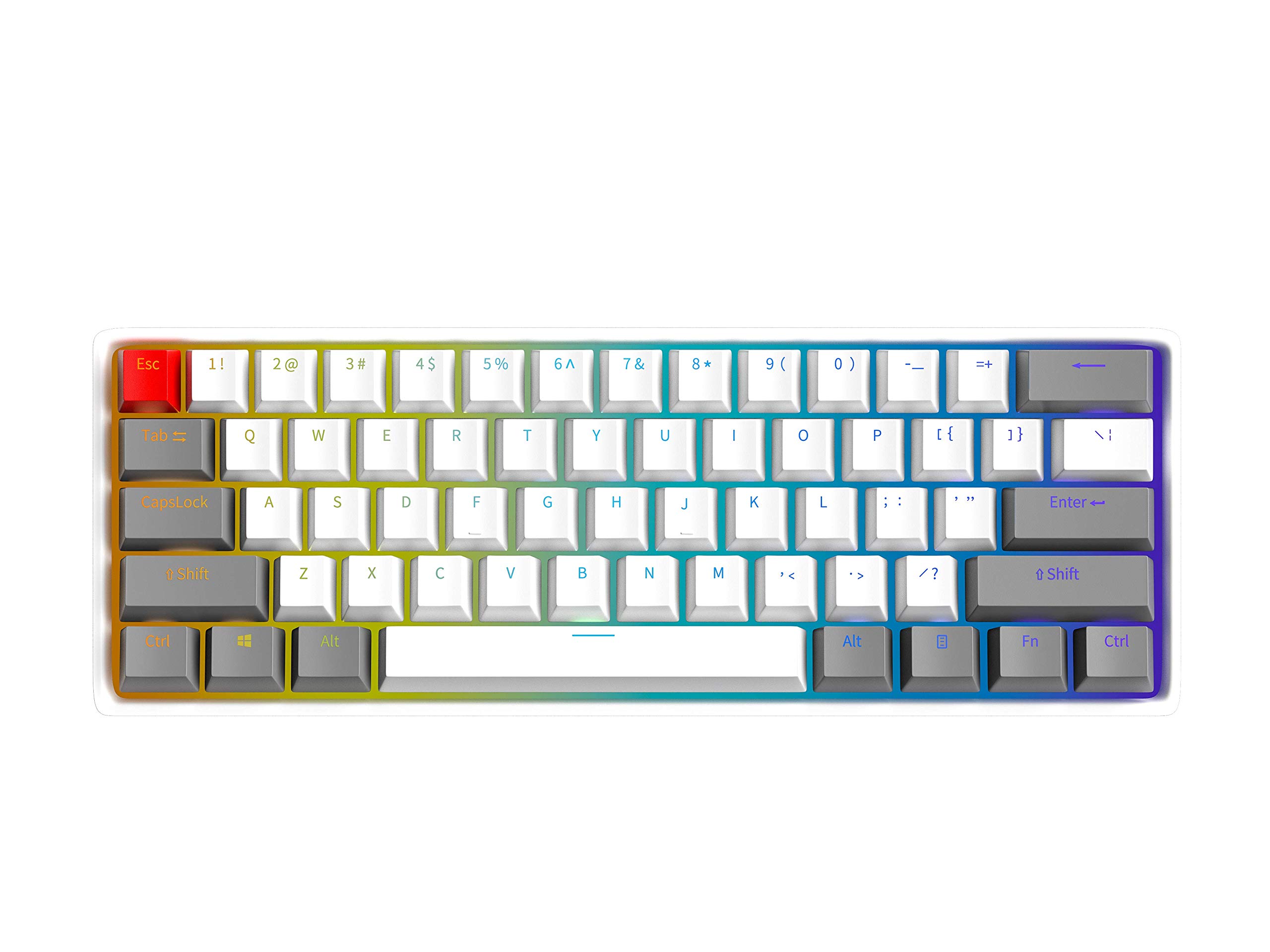 BOYI 60% Mechanical Gaming Keyboard,BOYI 61 Mini RGB Cherry Switch PBT Keycap 60% RGB Mechanical Gaming Keyboard (Gray Color, Cherry Brown Switch)