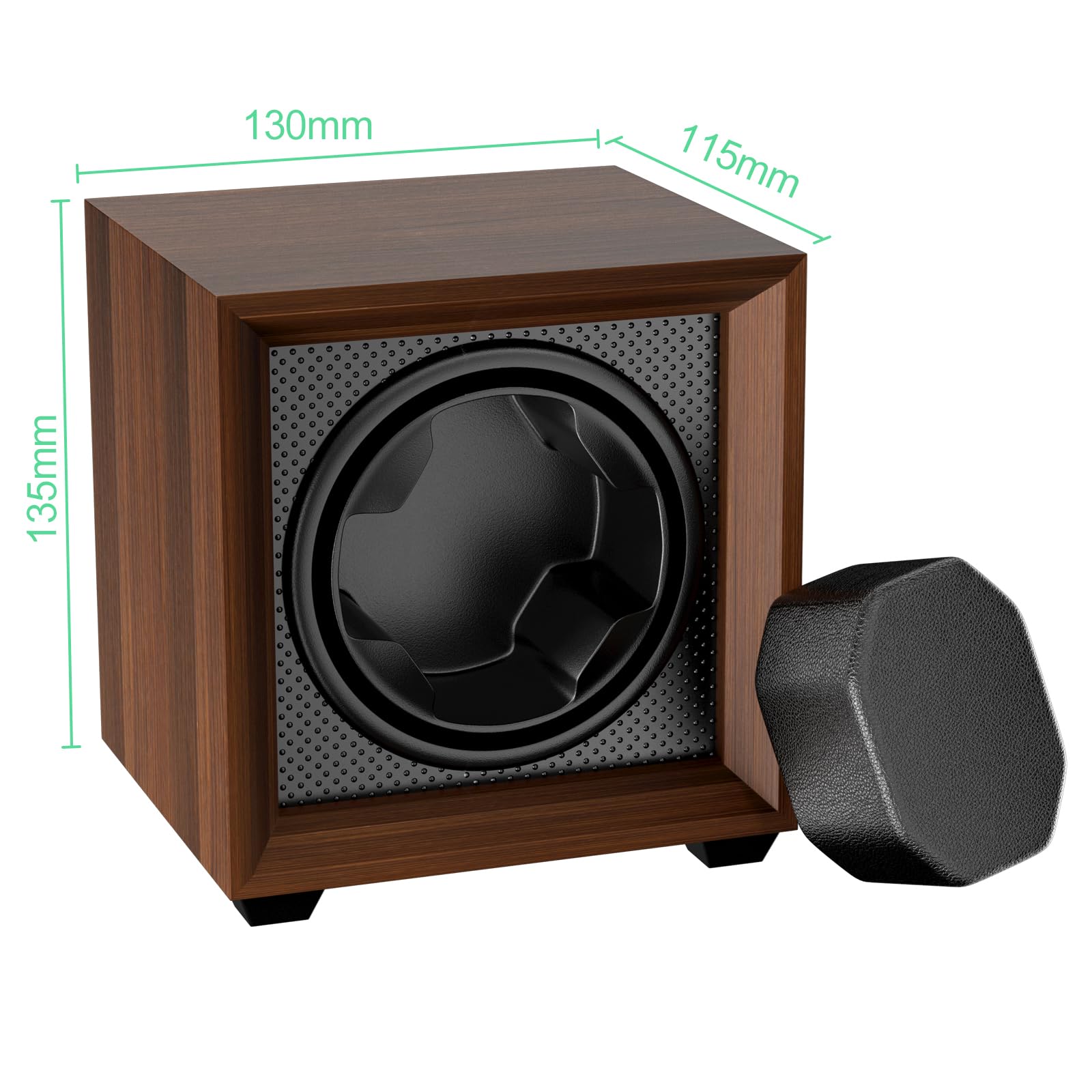 Newaner Caja para Dar Cuerda a Relojes mecánicos, automatico con Motor silencioso, 2 Ajuste Modos, Cuadrada y Color Nuez, con Puerto de Carga USB y Espuma viscoelástica