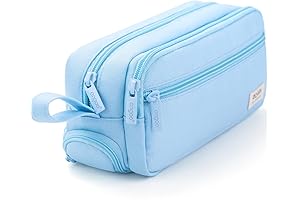 HVOMO Pencil Pouch Light Blue: Spacious and Durable Storage Solution