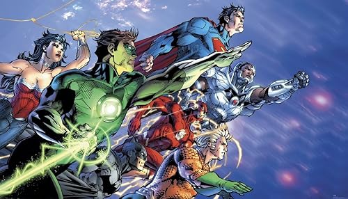 RoomMates JL1380M Justice League - Mural de pared extraíble en aerosol y barra 105 pies x 6 pies