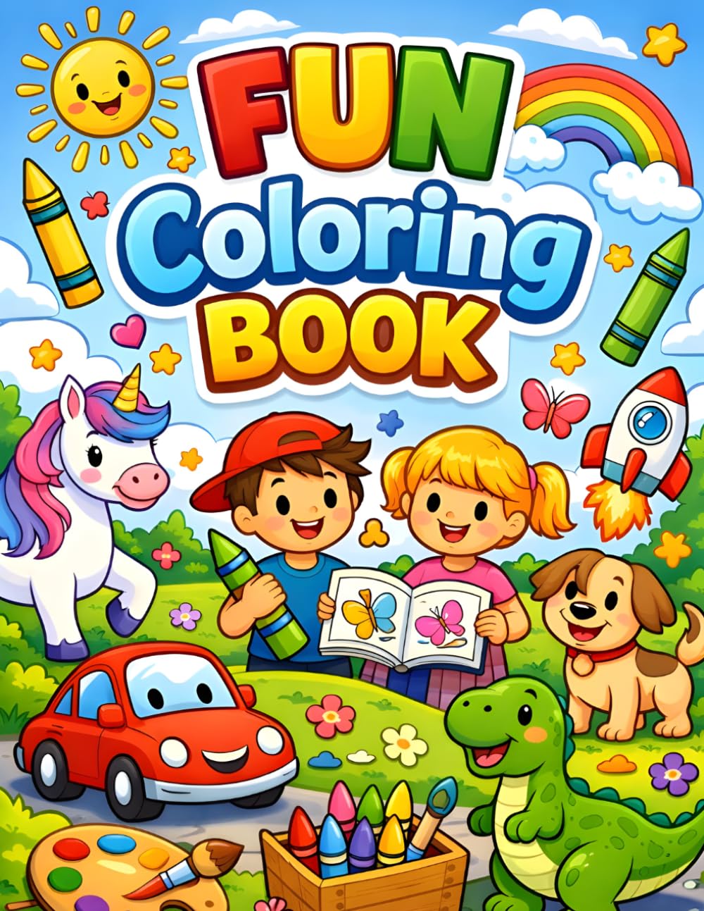Fun Animal Coloring Book for kids Ages 3–6: Fun & Easy Animal Illustrations with Big Bold Lines for Toddlers and Preschoolers