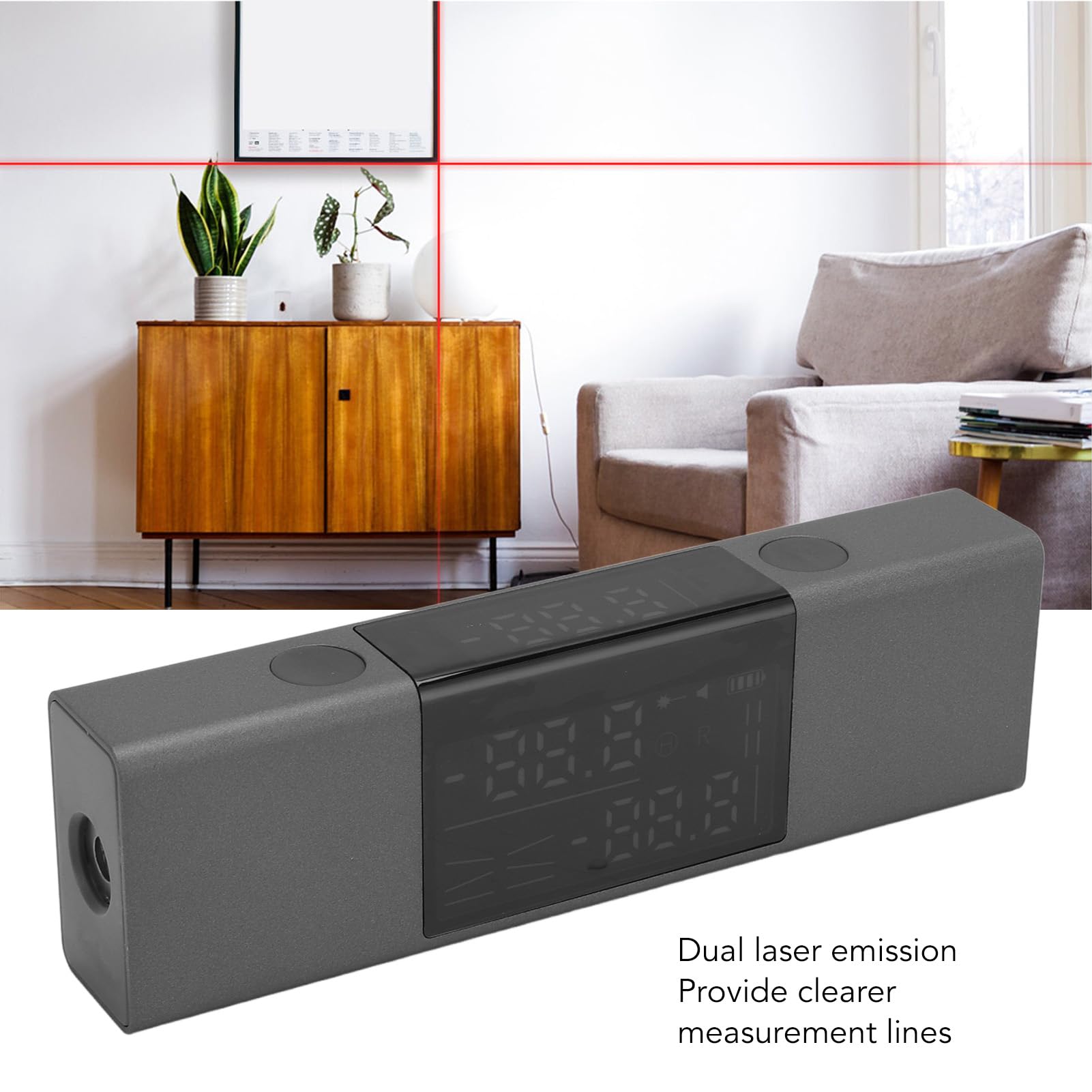 Zerodis Mini Télémètre Portable à Double avec écran LED, Mesure de Haute Précision, Plusieurs Modes de Fonctionnement, Lignes de Mesure Plus Claires, Mesure de Distance