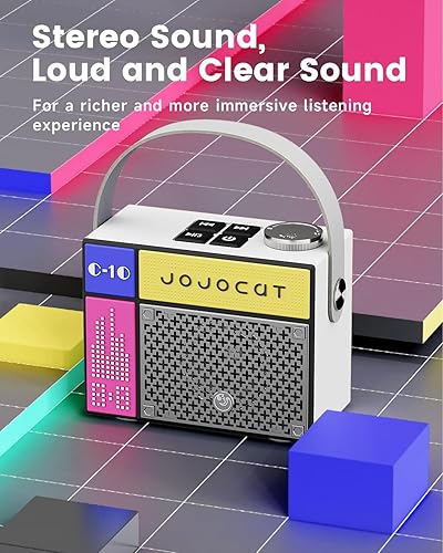 Miniatura 4 de Mini altavoz Bluetooth pequeño, inalámbrico, lindo altavoz retro, 5 W con soporte para tarjeta TF, Bluetooth 5.1, altavoz portátil compacto para