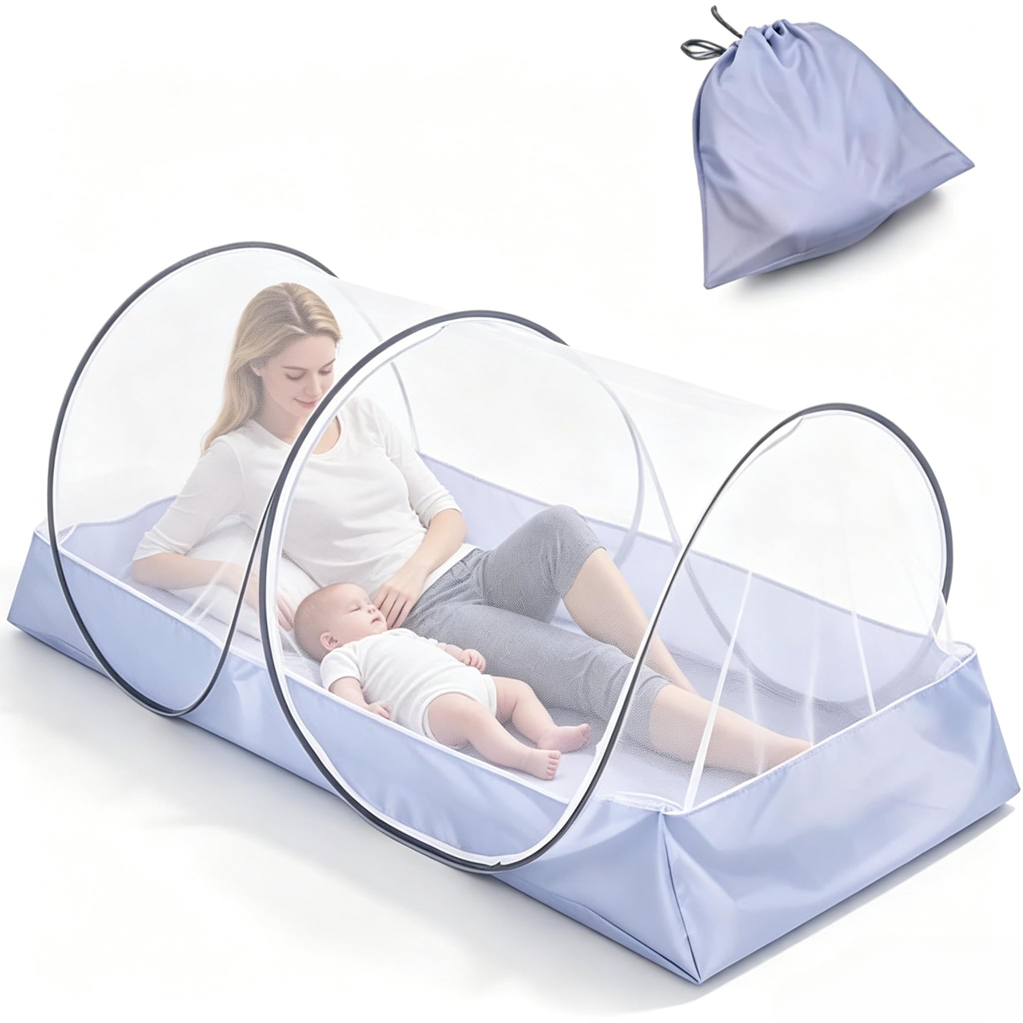 Zanzariera pop-up, 200 x 100 x 73 cm, pieghevole, da campeggio, da viaggio, per casa, all'aperto, campeggio, facile da riporre e trasportare