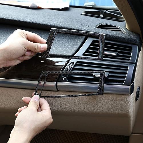 CHEYA 4 piezas de fibra de carbono suave para BMW X5 E70 X6 E71 2008-2013 manija de puerta interior del coche accesorios (estilo negro)